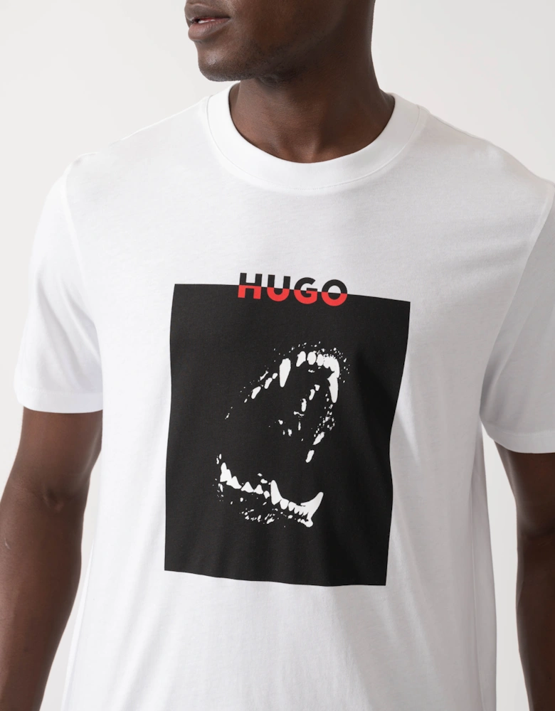 HUGO Dobero Mens Graphic Print T-Shirt - White 100