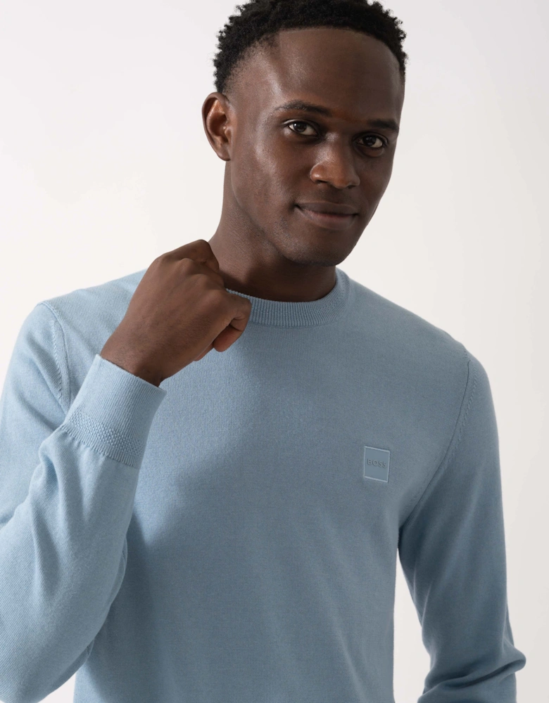 BOSS Orange Kanovano Mens Crew Neck Jumper - Light/Pastel Blue 451