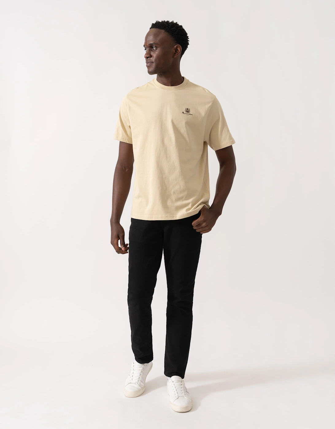 Mens Small Logo T-Shirt - Beige 03