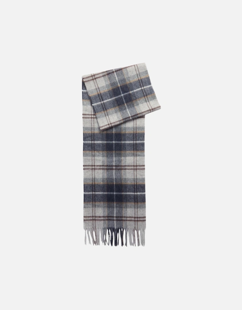 Wool Cashmere Scarf A1-25 TN38 Grey Midnight Tartan