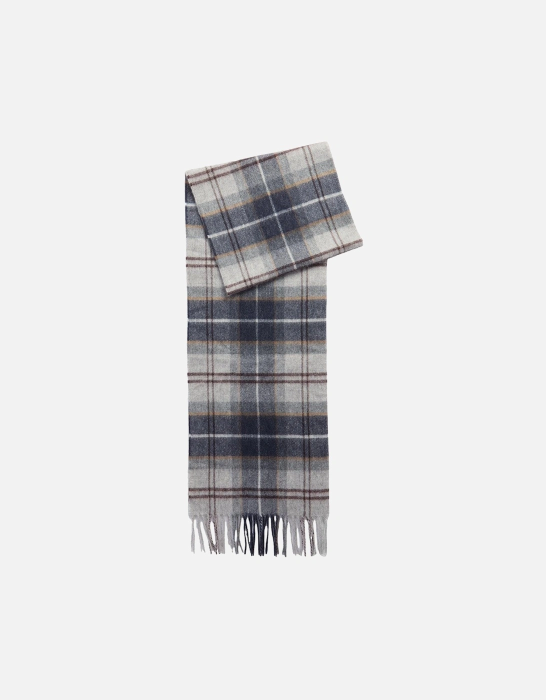 Wool Cashmere Scarf A1-25 TN38 Grey Midnight Tartan, 3 of 2