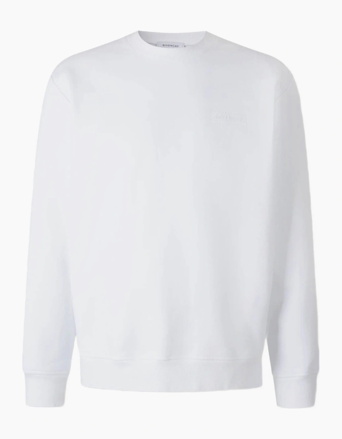 Givenchy Men's White Logo Patch Sweatshirt In  Xl