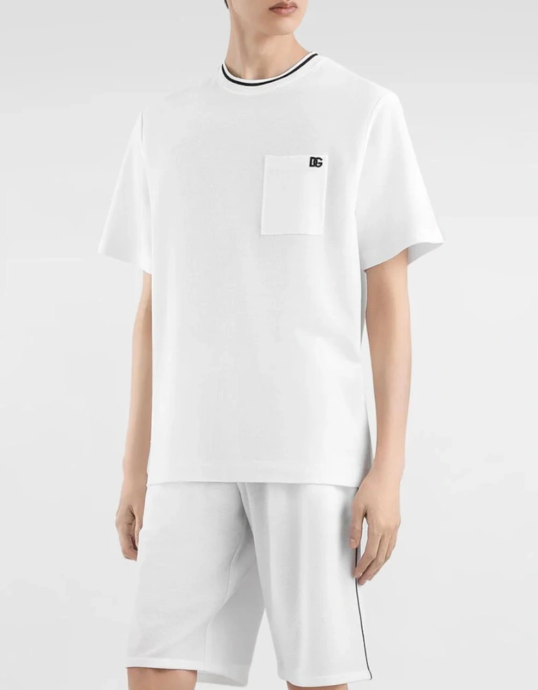 Piqué Patch Pocket T-Shirt in White