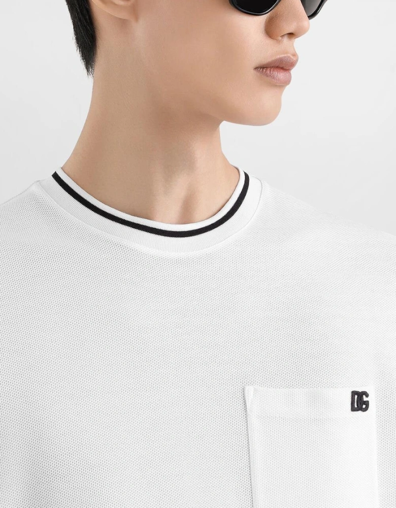 Piqué Patch Pocket T-Shirt in White