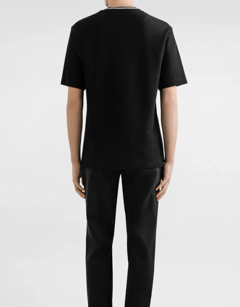 Piqué Patch Pocket T-Shirt in Black