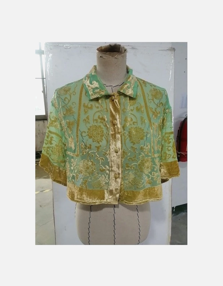 Hand Painted Silk Devore Kimono Top