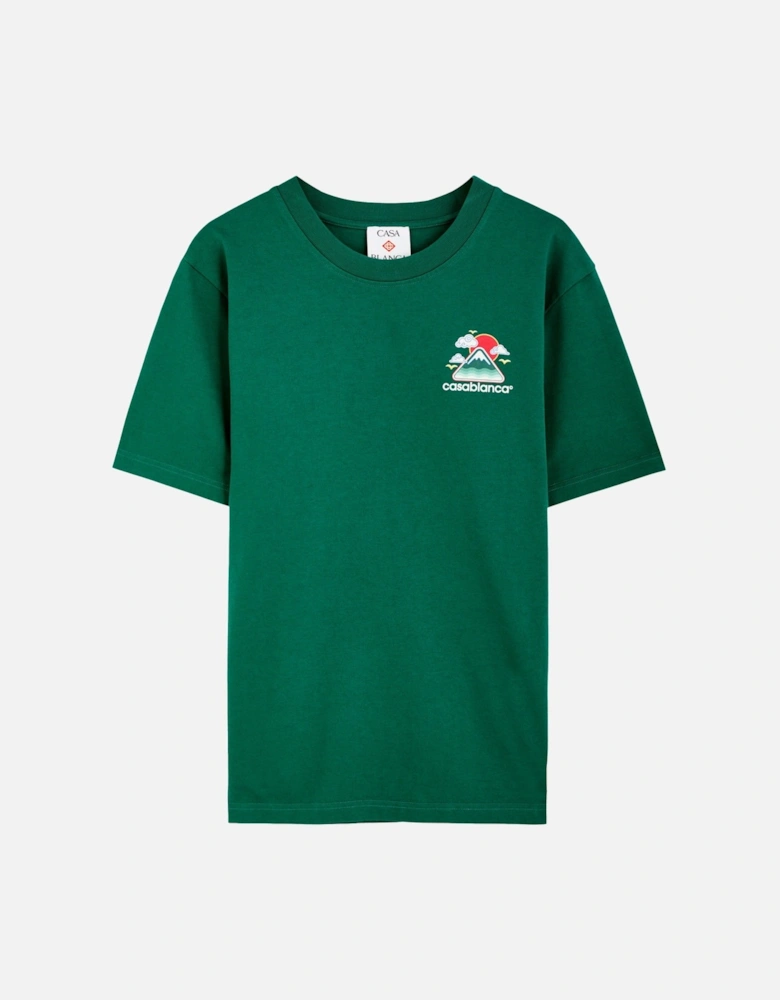 Montagne Ondulée Screen Printed T-Shirt in Green