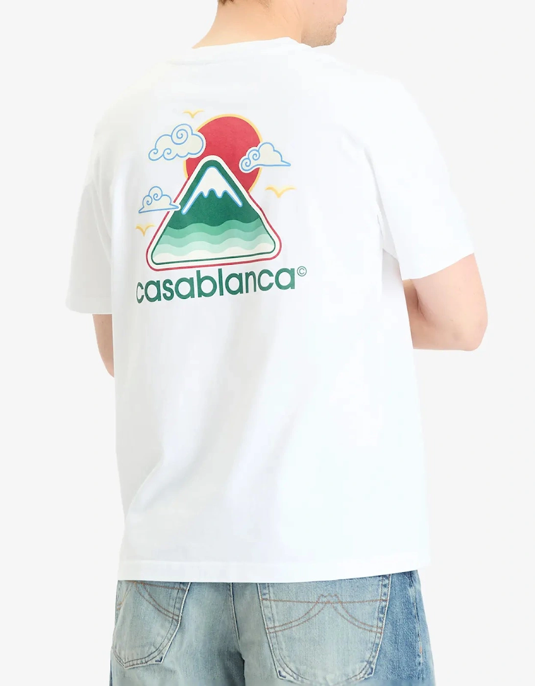 Montagne Ondulée Screen Printed T-Shirt in White