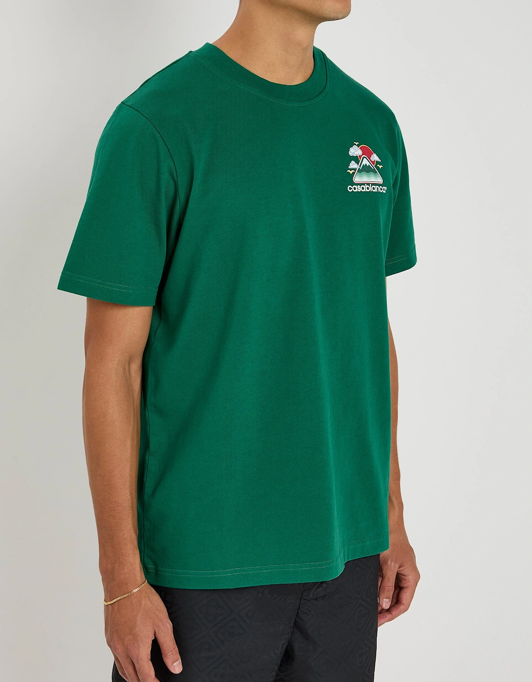 Montagne Ondulée Screen Printed T-Shirt in Green