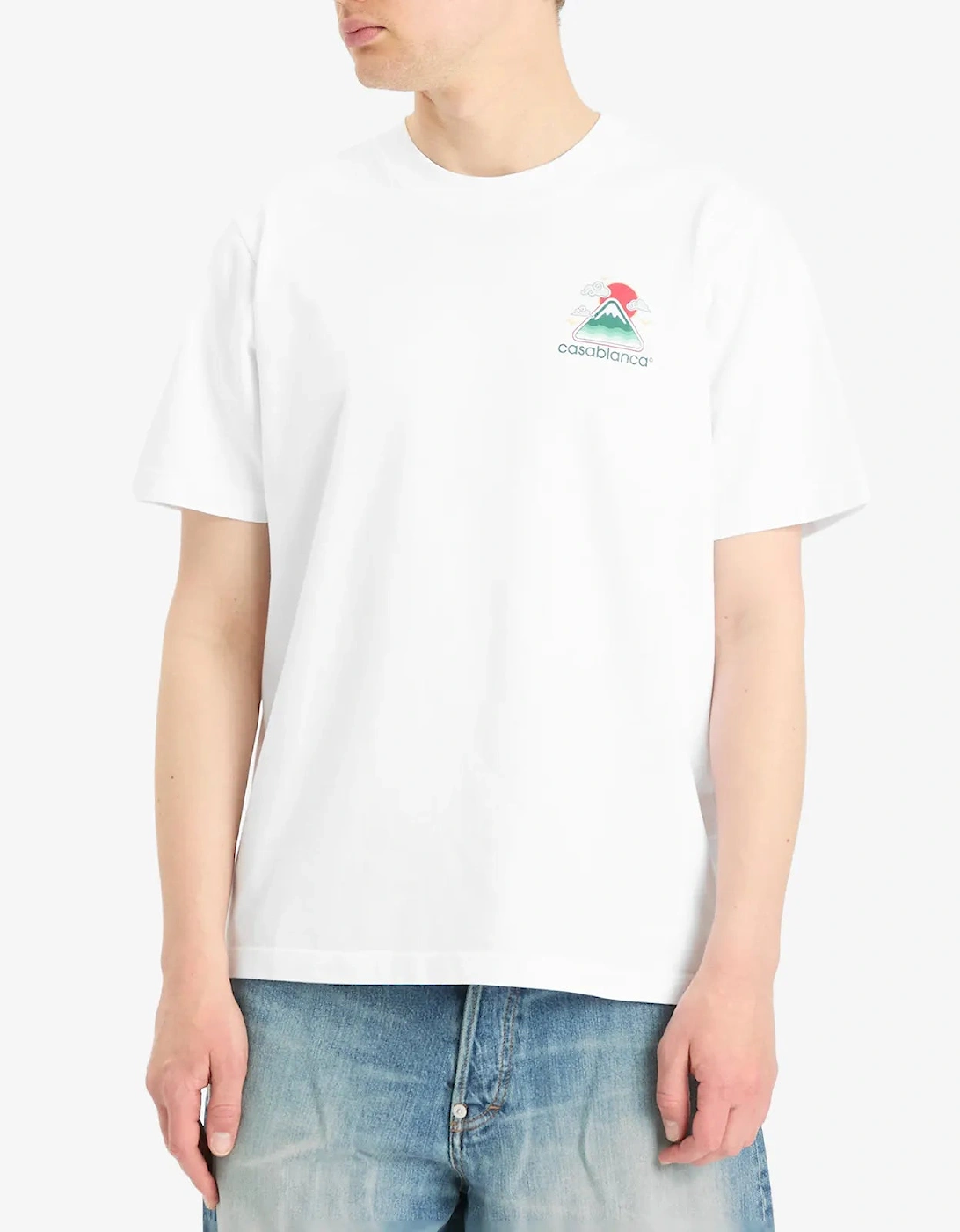 Montagne Ondulée Screen Printed T-Shirt in White