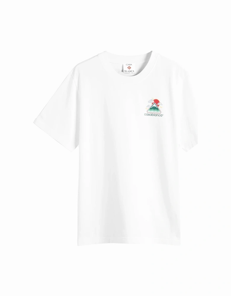 Montagne Ondulée Screen Printed T-Shirt in White