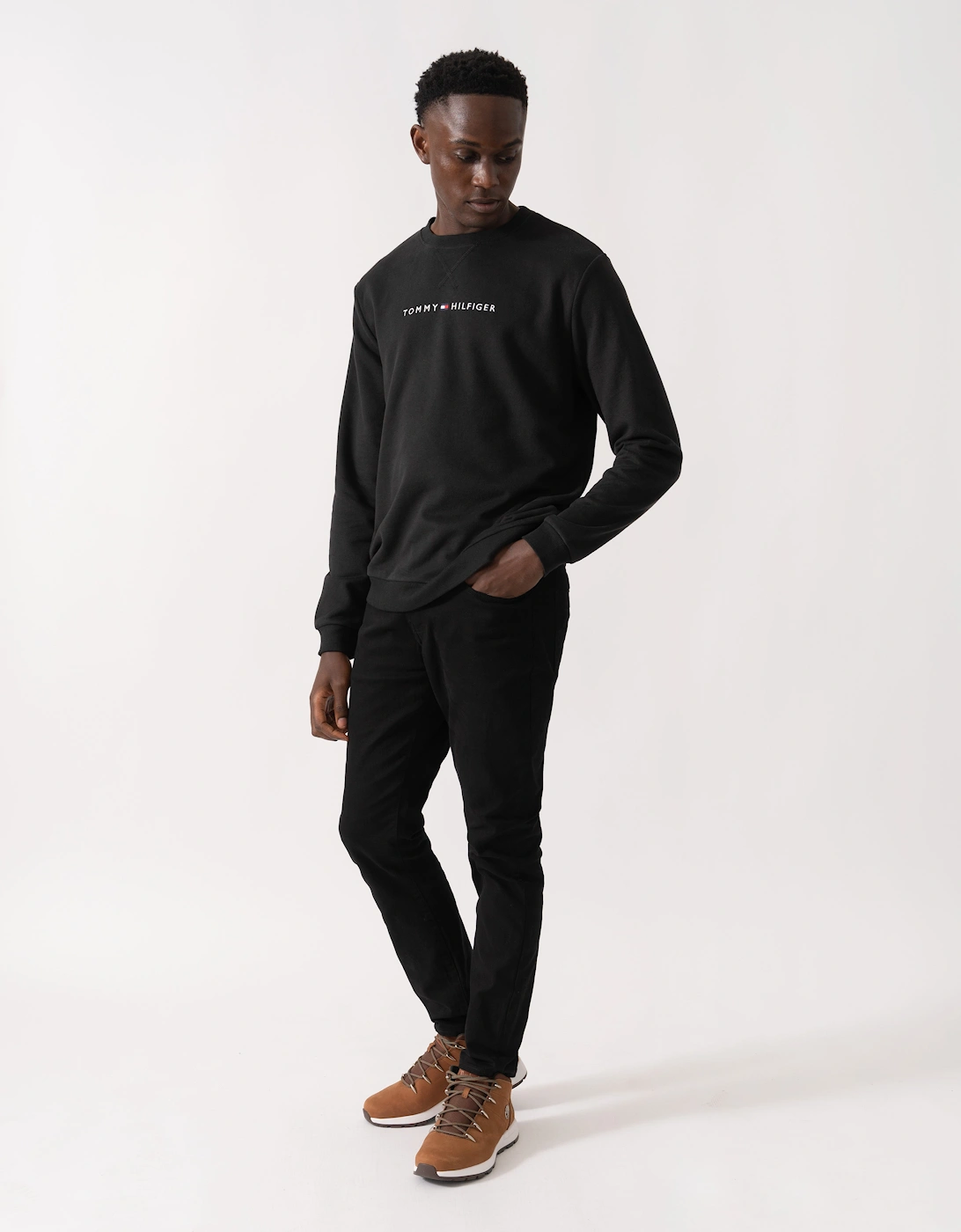 Long Sleeve Mens Track Top - Black