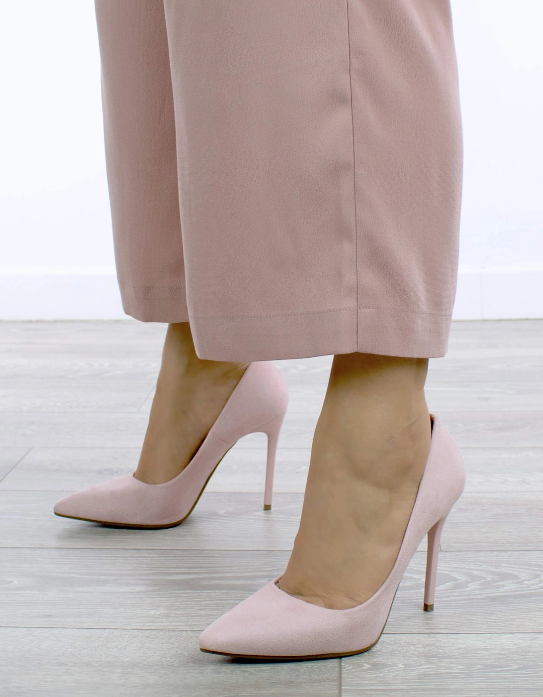 High Stiletto Heel Pointed Toe Faux Suede Court Shoes, 2 of 1