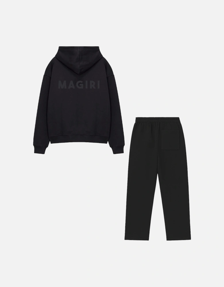Core Puff Printed Hoodie & Joggers Tracksuit in Black