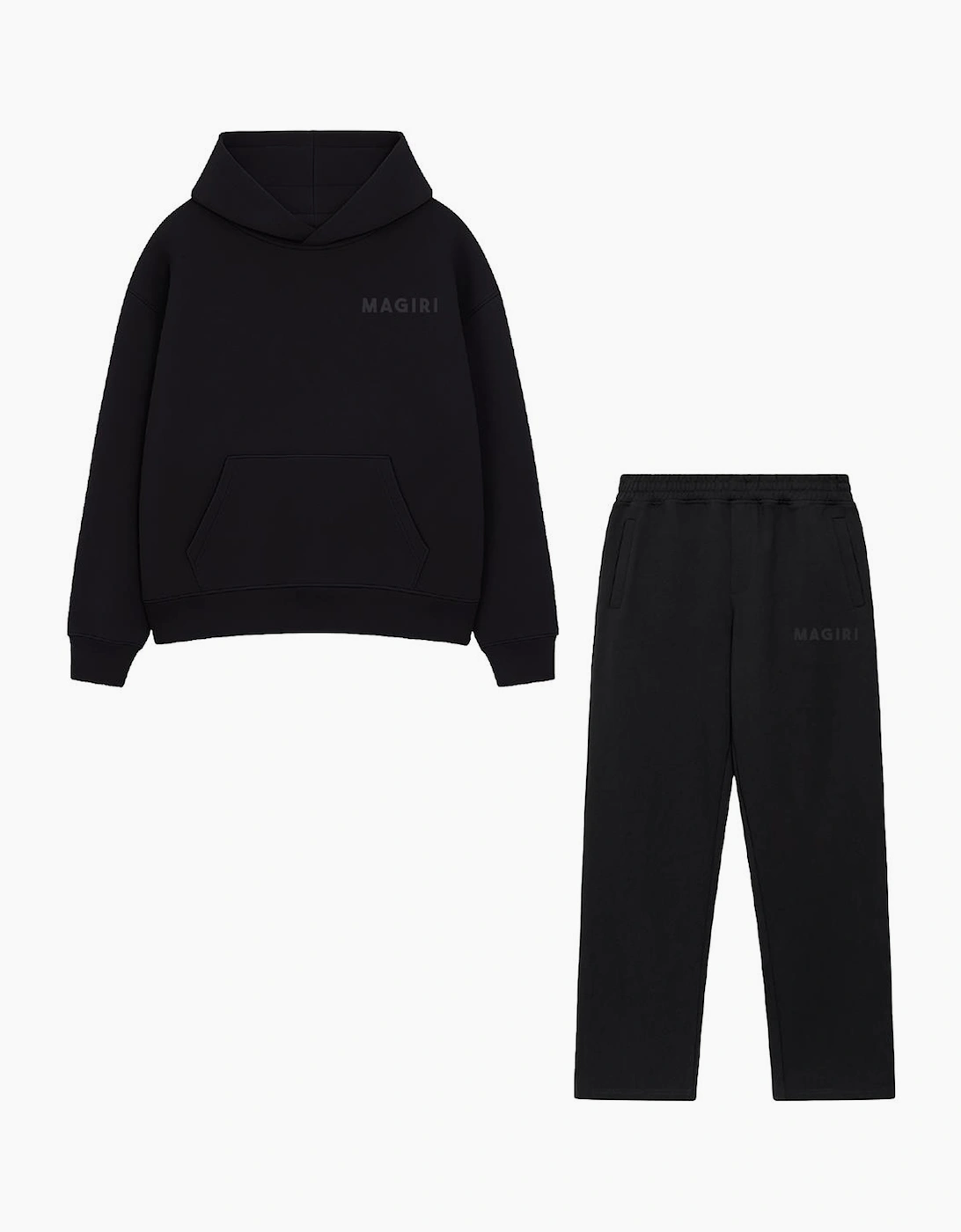 Magiri Men's Magiri Core Puff Printed Hoodie & Joggers Tracksuit in Black