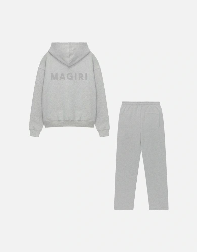 Core Puff Printed Logo Hoodie & Joggers Tracksuit in Grey