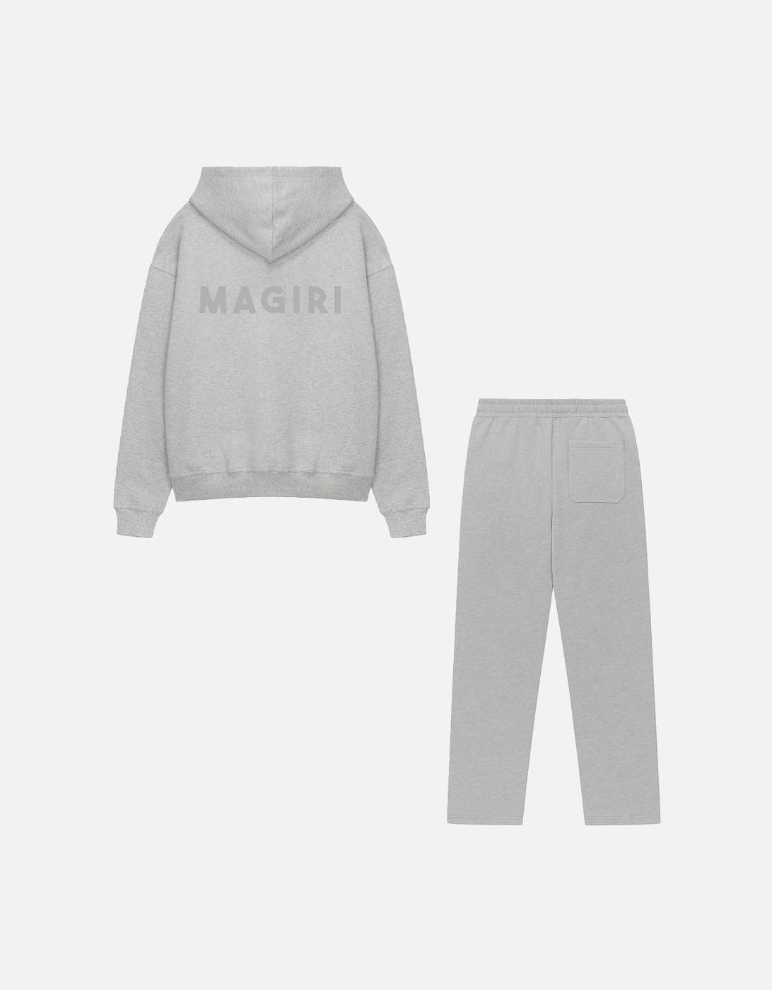 Core Puff Printed Logo Hoodie & Joggers Tracksuit in Grey