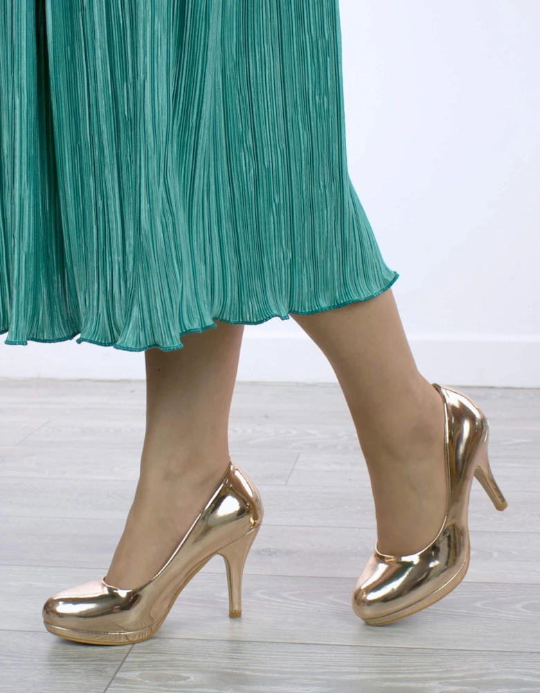 High  Heel Patent Platform Patent Court Shoes