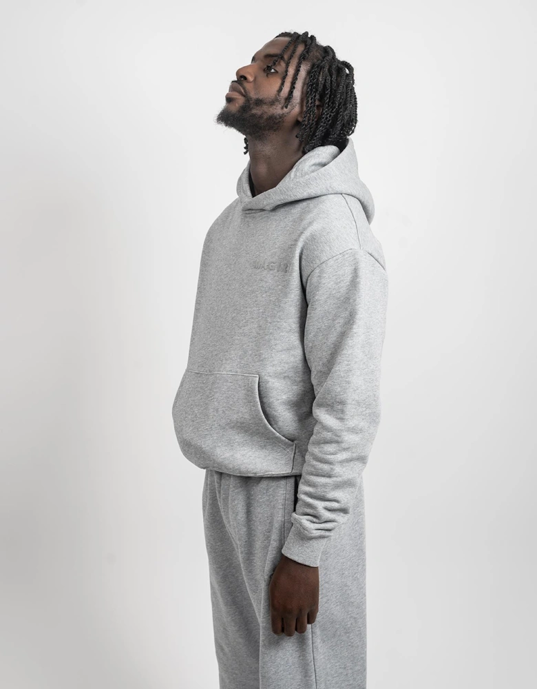 Core Puff Printed Logo Hoodie & Joggers Tracksuit in Grey