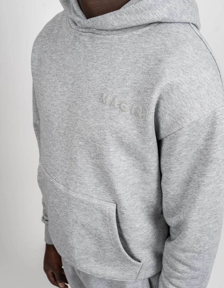 Core Puff Printed Logo Hoodie & Joggers Tracksuit in Grey