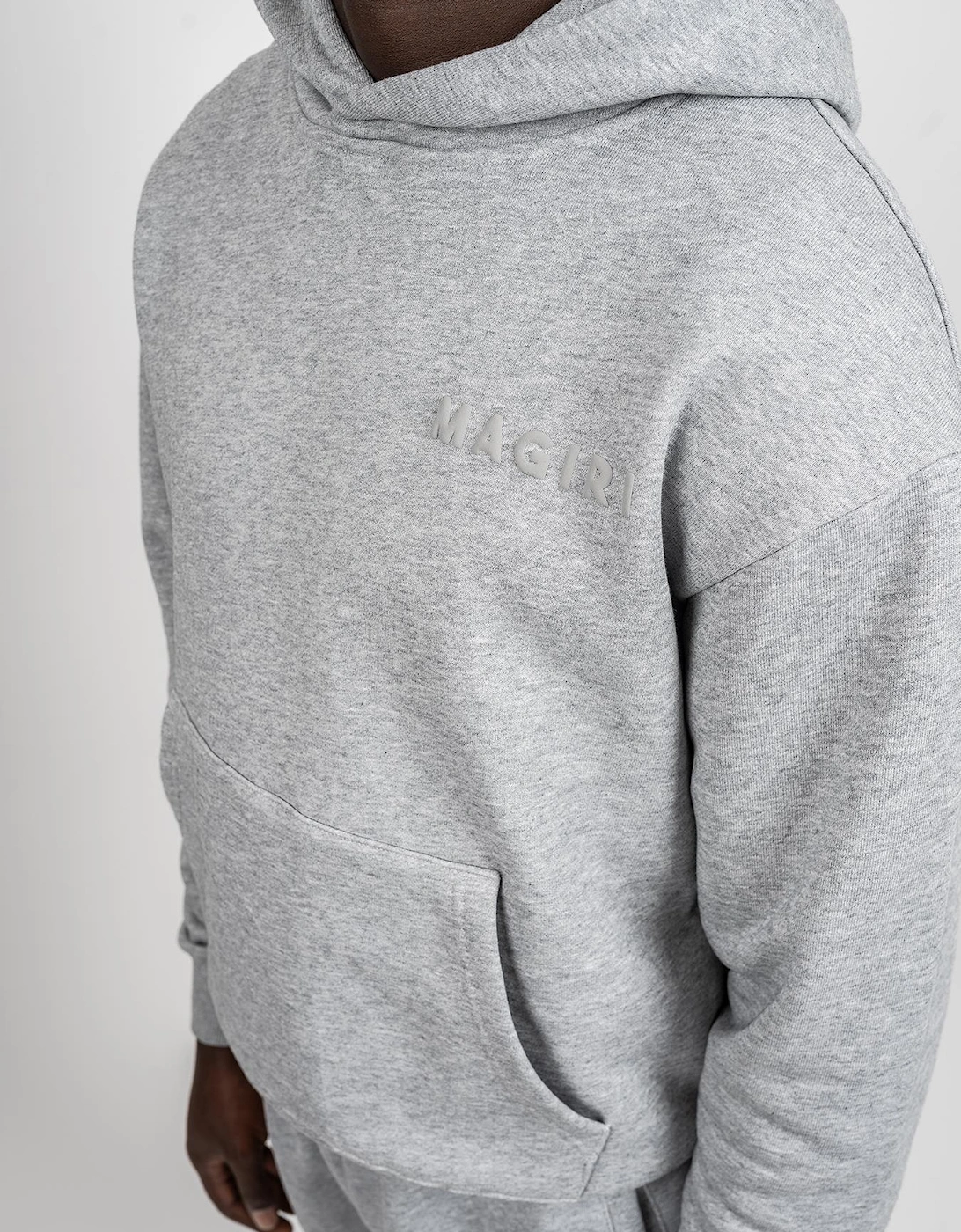 Core Puff Printed Logo Hoodie & Joggers Tracksuit in Grey