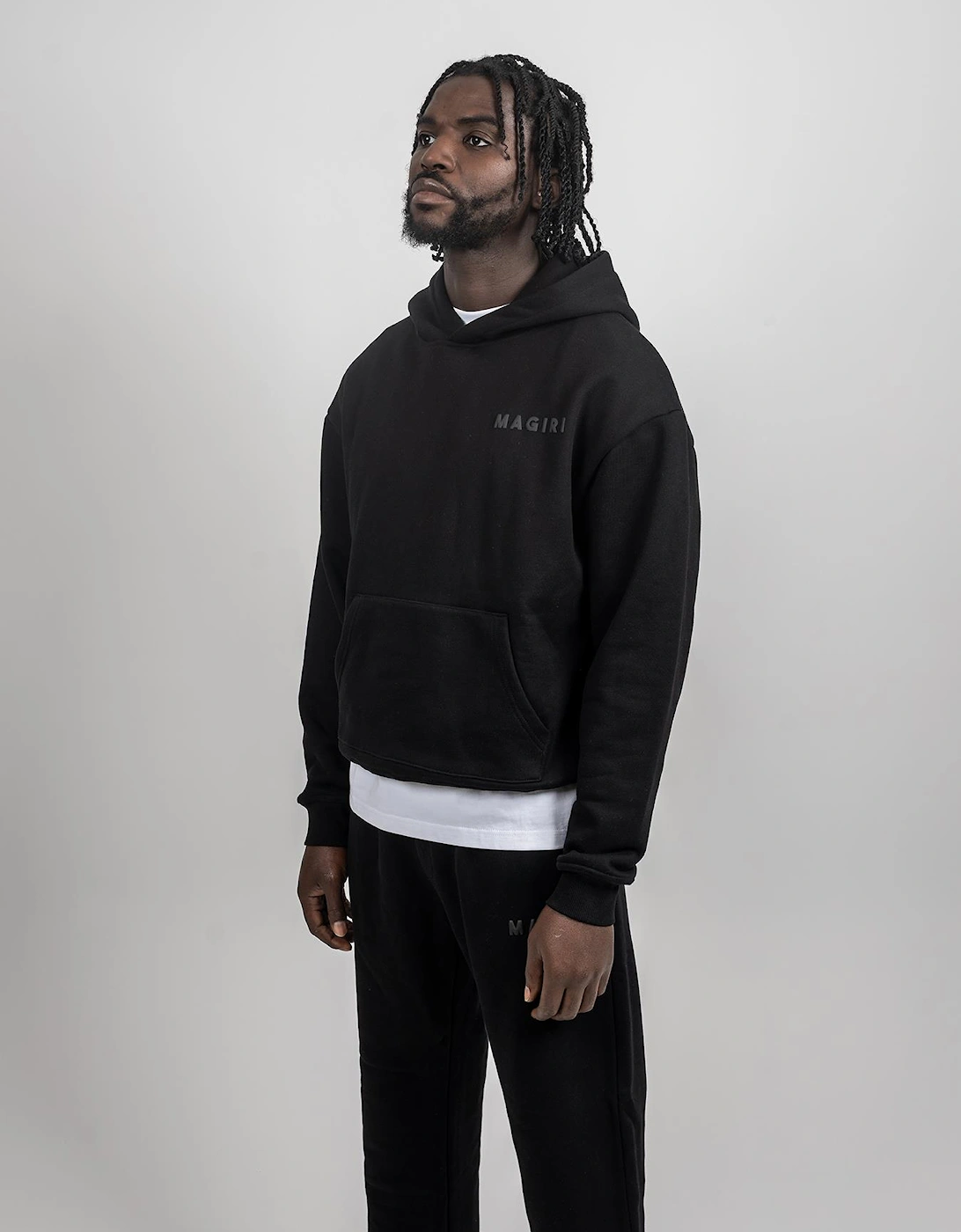 Core Puff Printed Joggers in Black