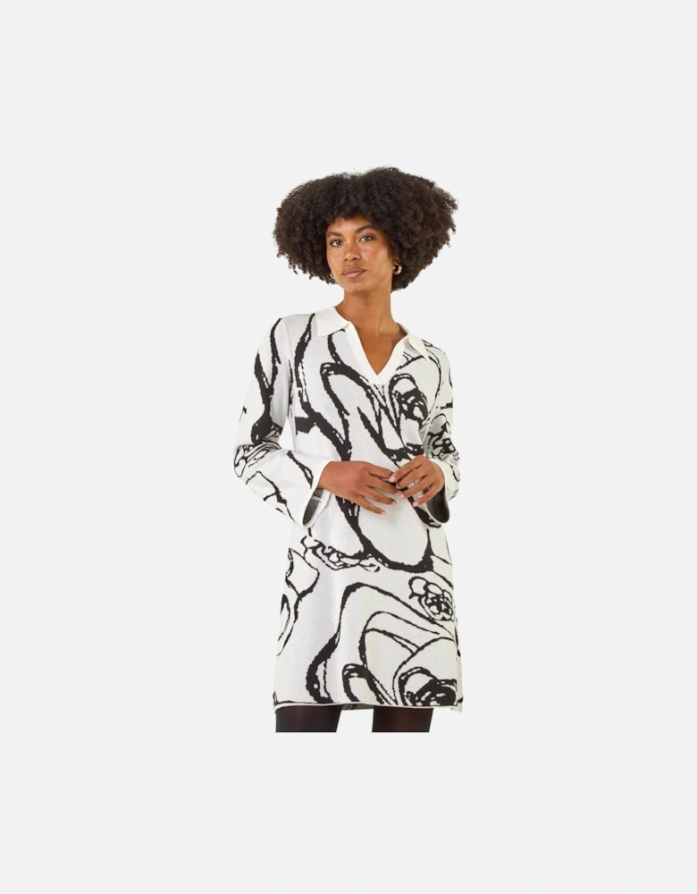 Floral Abstract Knit Dress