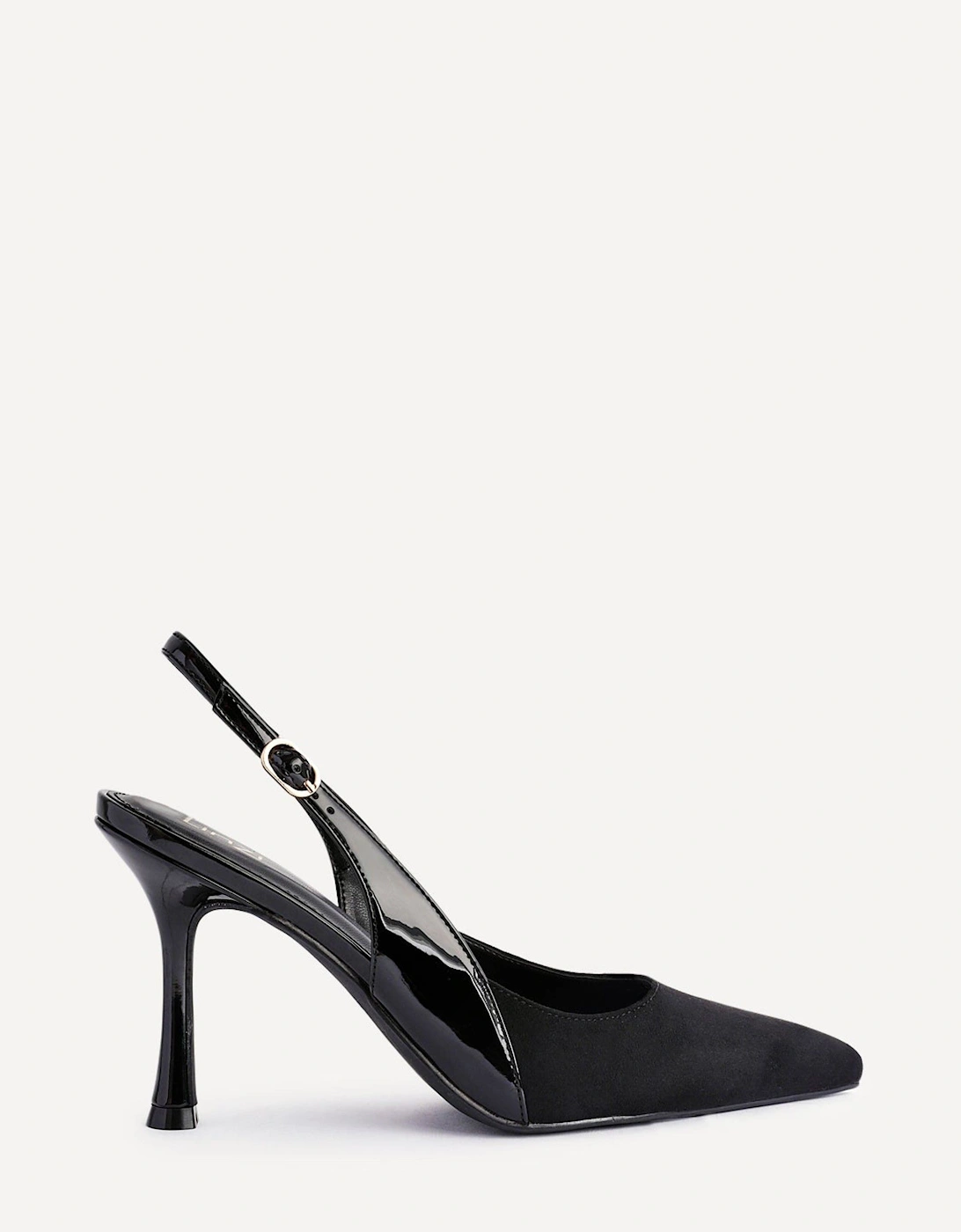 Wink Black Faux Suede Two Tone Court Heel, 2 of 1
