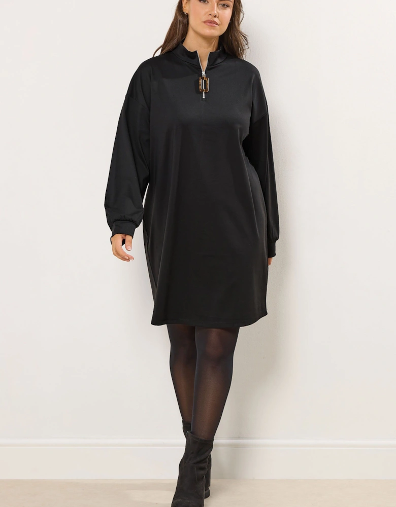 Zip Neck Mini Jumper Dress