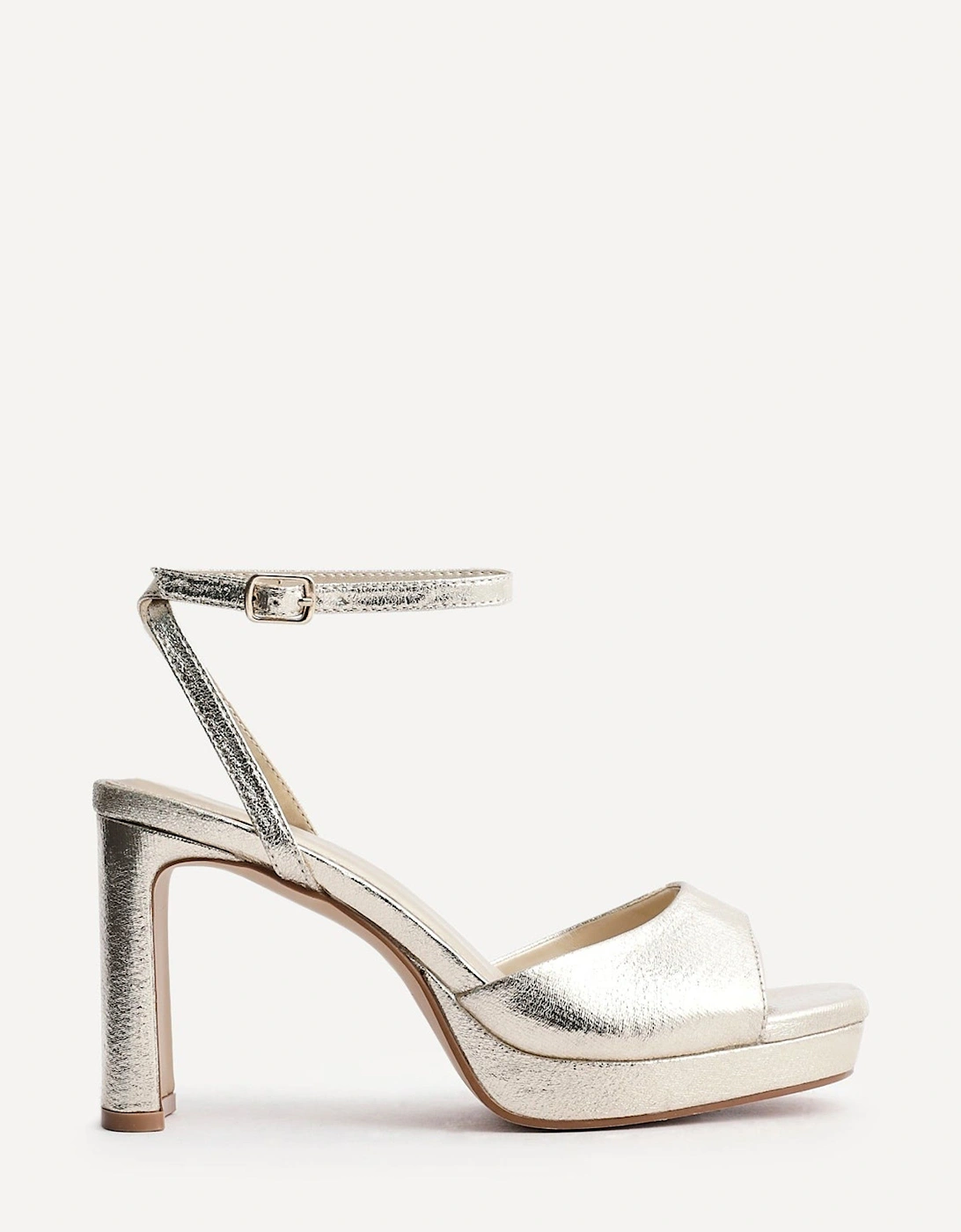 Diva Gold Faux Leather Platform High Heels, 2 of 1