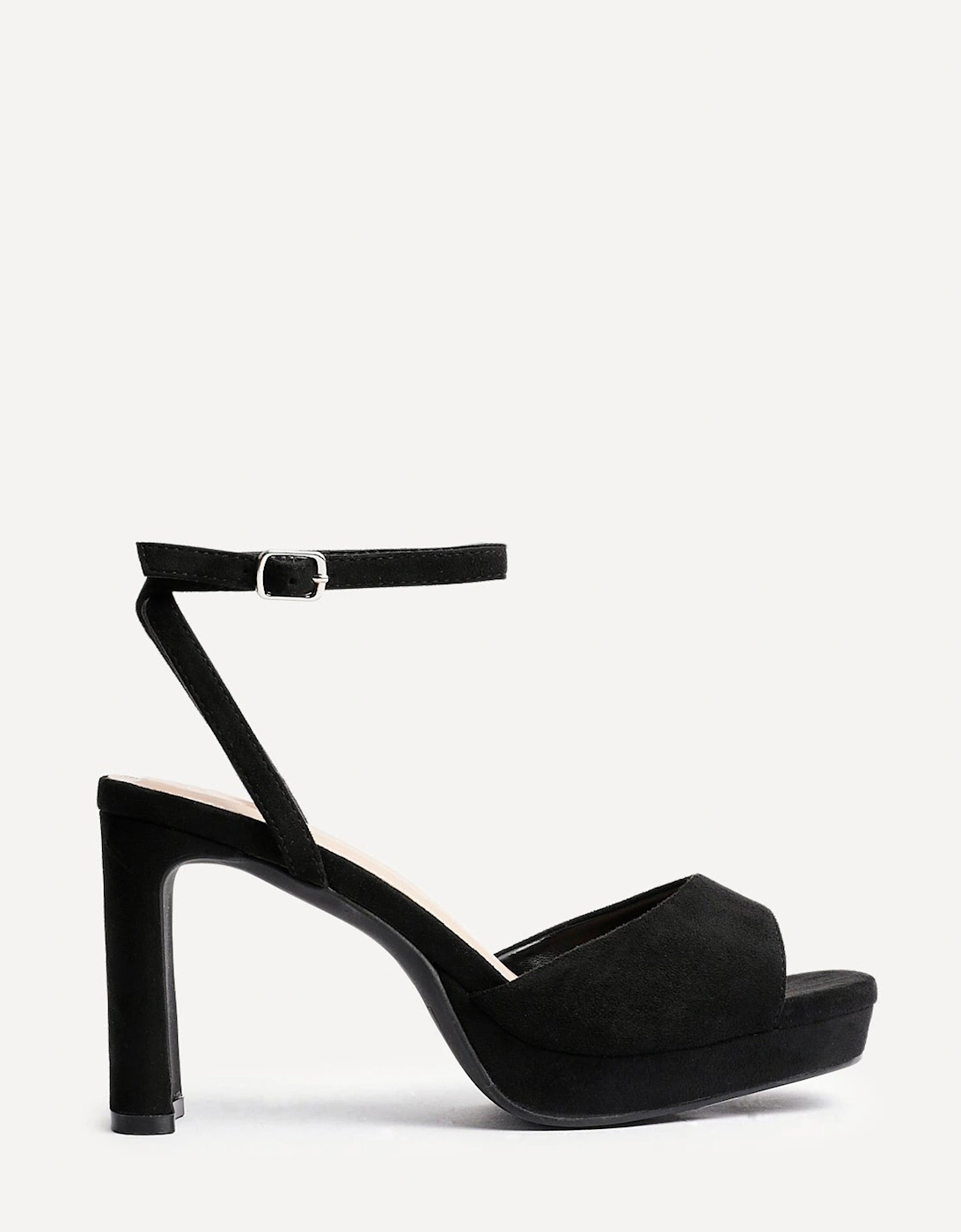 Diva Black Faux Suede Platform High Heels, 2 of 1