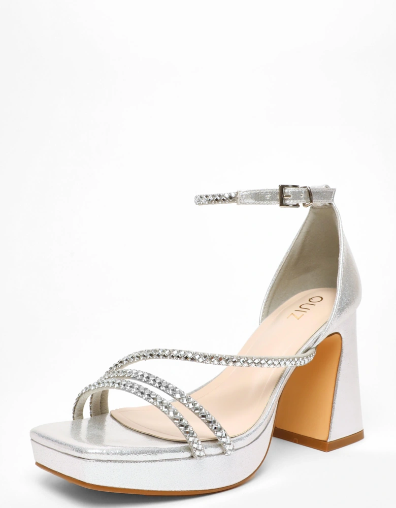 Diamante Strappy Platform Heeled Sandals