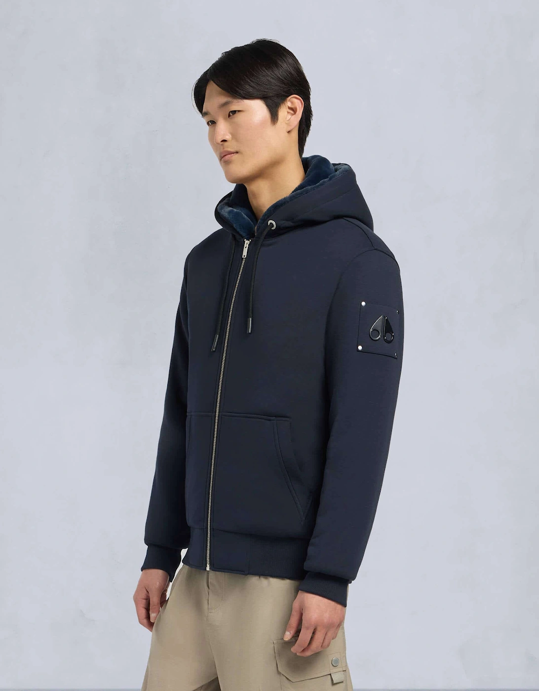 Classic Bunny 3 Mens Fleece Hoodie - Navy/Navy 354, 5 of 4