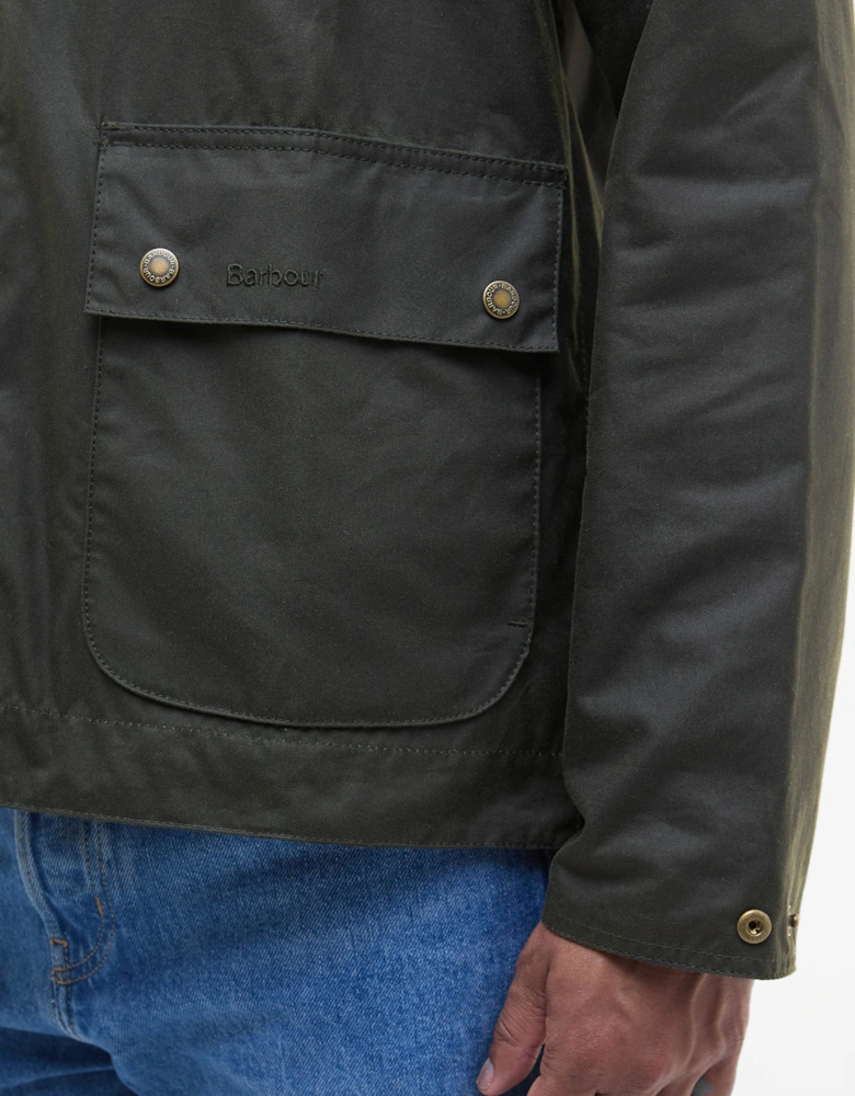 Short Bedale Mens Wax Jacket - Fern