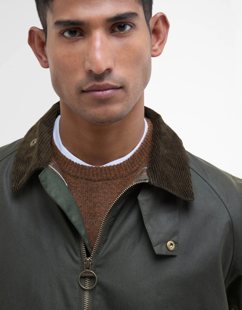 Short Bedale Mens Wax Jacket - Fern