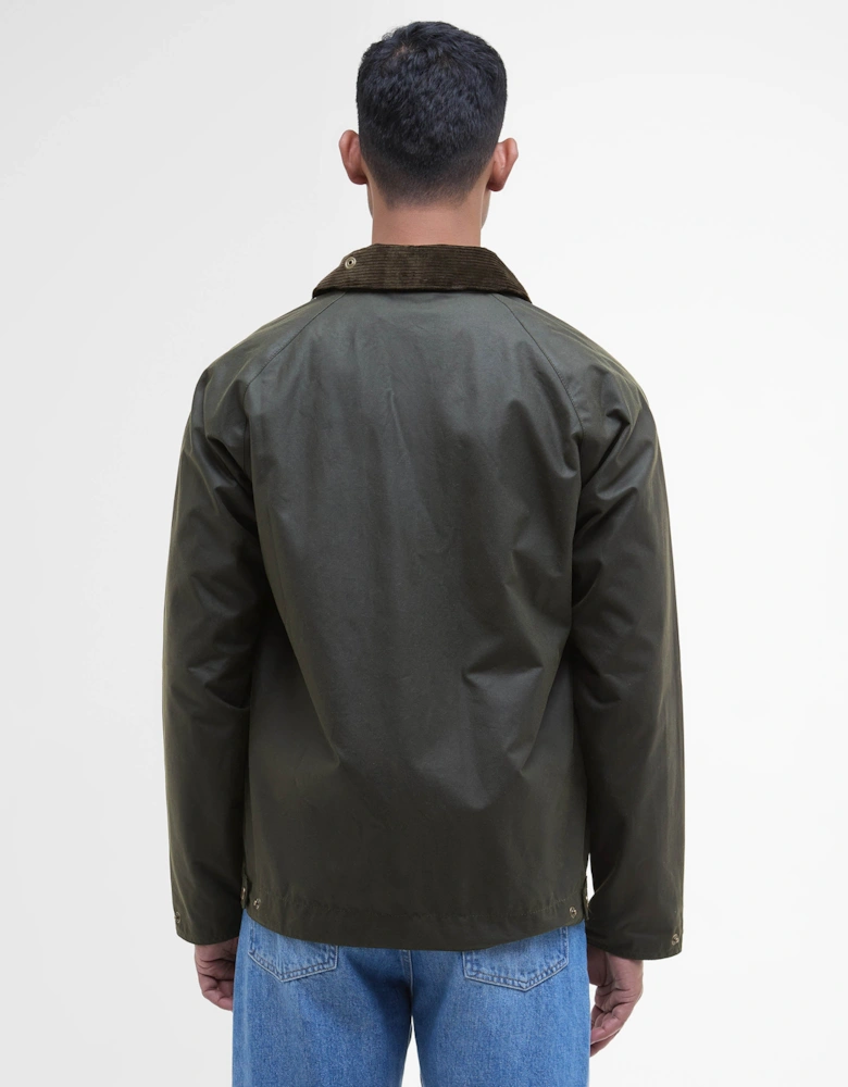 Short Bedale Mens Wax Jacket - Fern