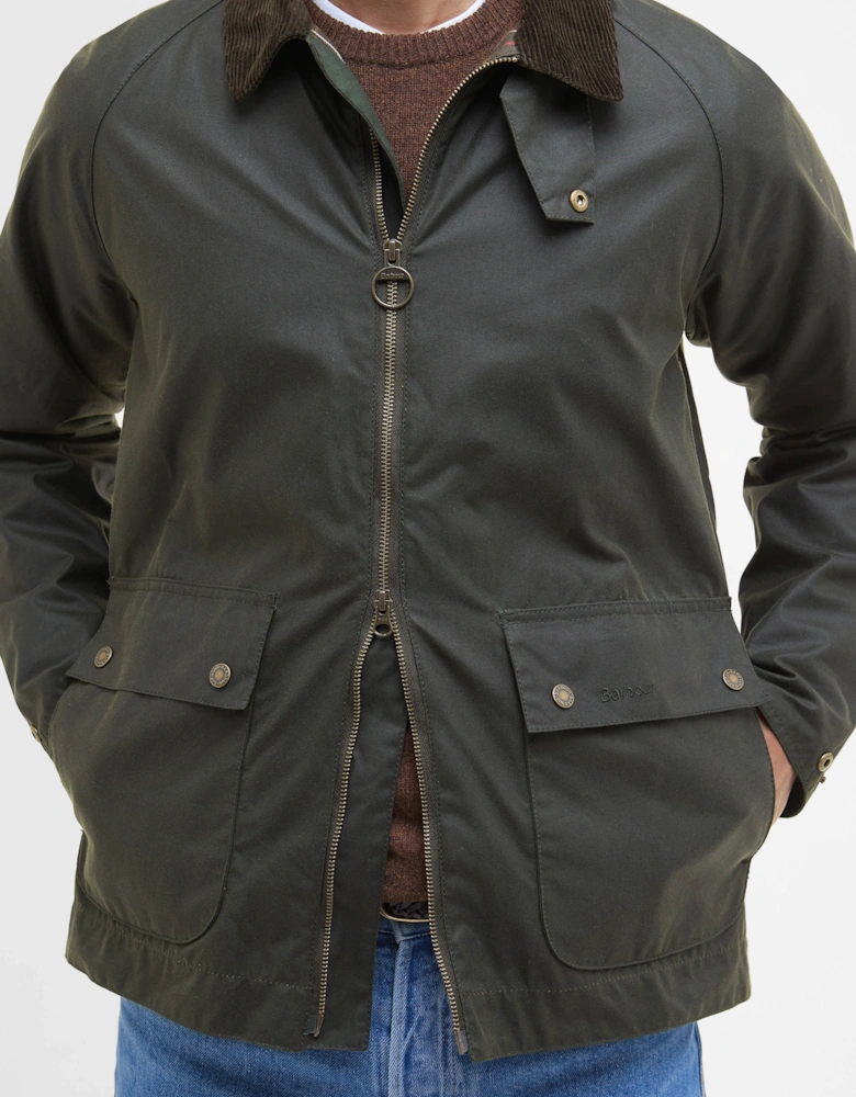 Short Bedale Mens Wax Jacket - Fern
