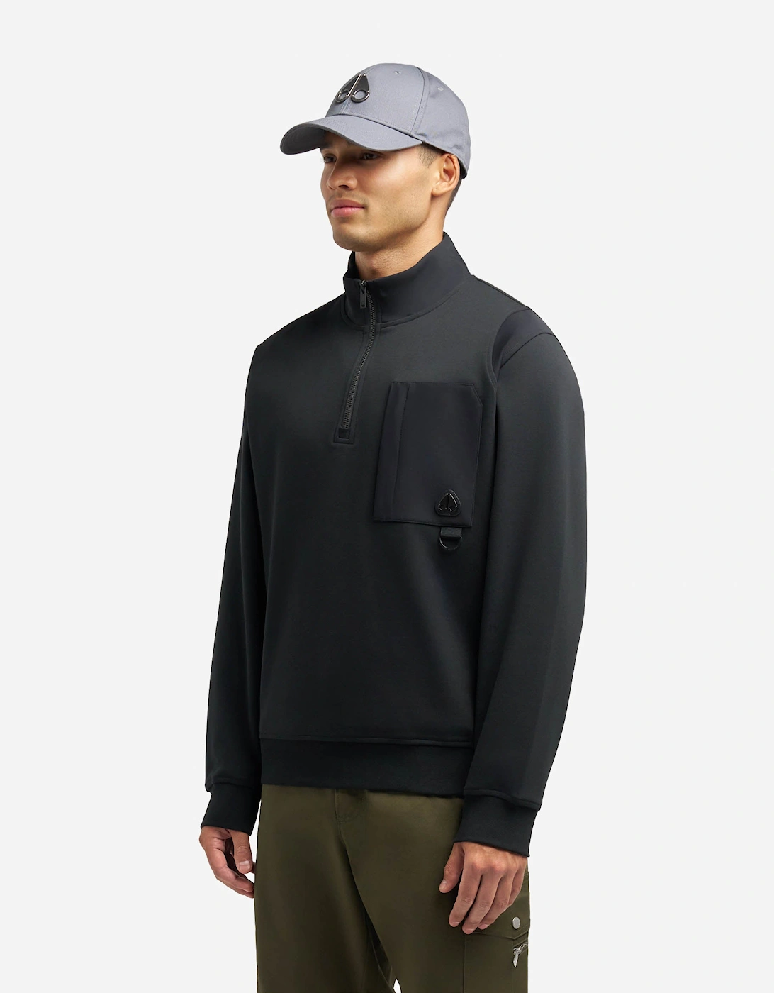 Hartsfield Mens 1/4 Zip Sweatshirt - Black 292, 4 of 3