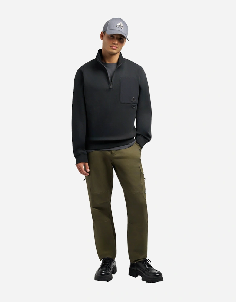 Hartsfield Mens 1/4 Zip Sweatshirt - Black 292