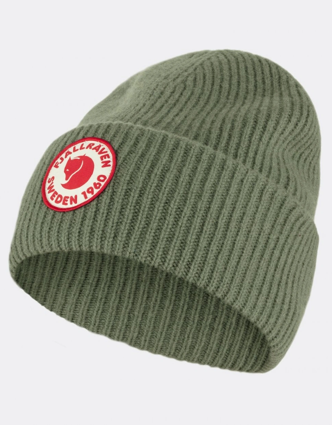 Fjallraven 1960 Logo Unisex Beanie - Caper Green 677 - Tan - Size: ONE size