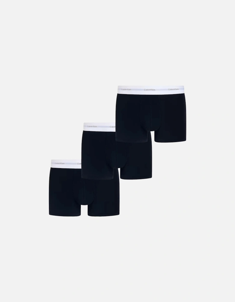 3-Pack CK Cotton Modal Boxer Trunks, Black/white