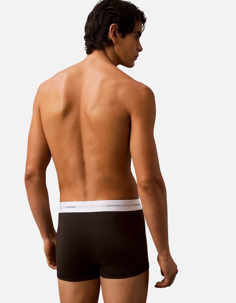 3-Pack CK Cotton Modal Boxer Trunks, Black/white