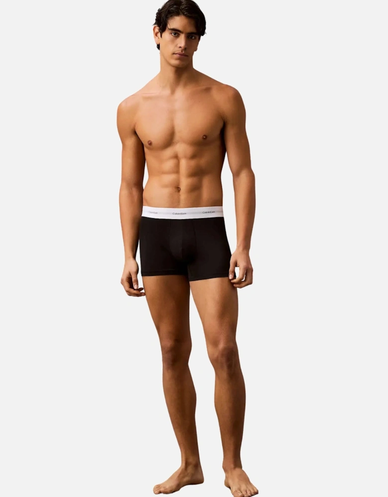 3-Pack CK Cotton Modal Boxer Trunks, Black/white
