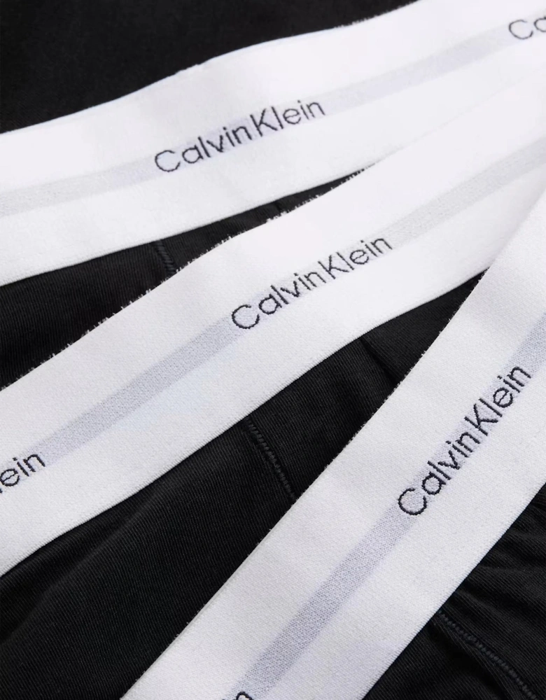 3-Pack CK Cotton Modal Boxer Trunks, Black/white