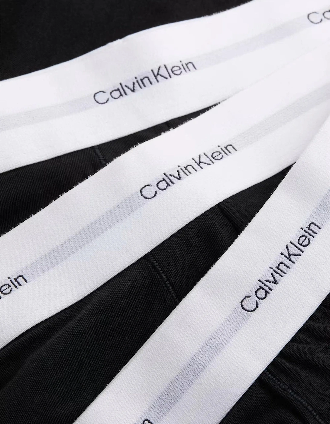 3-Pack CK Cotton Modal Boxer Trunks, Black/white