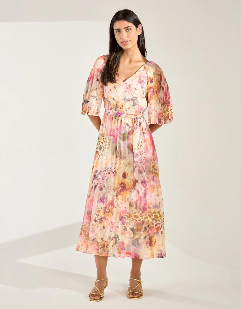 Delphine Floral Print Midi Dress