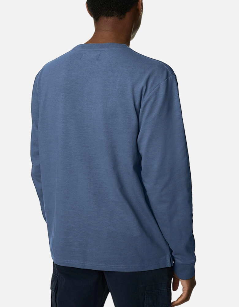 M&S Mens Long Sleeve T Shirt Pure Soft Cotton Crew Neck Oversized Fit Winter Tee