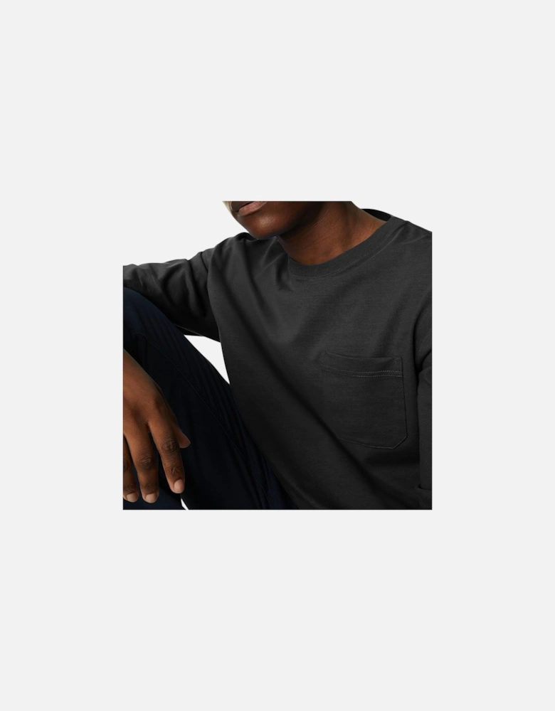 M&S Mens Long Sleeve T Shirt Pure Soft Cotton Crew Neck Oversized Fit Winter Tee