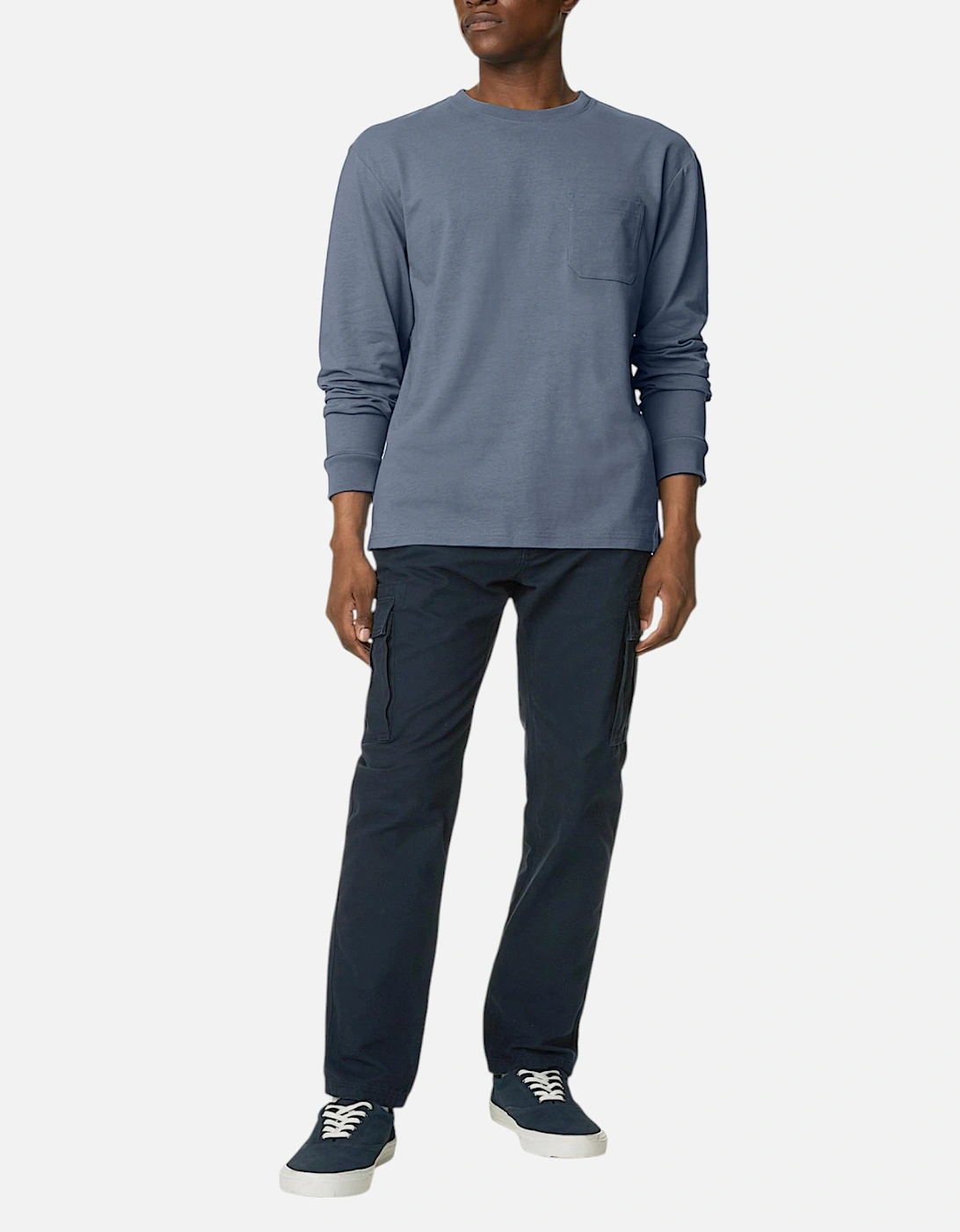 M&S Mens Long Sleeve T Shirt Pure Soft Cotton Crew Neck Oversized Fit Winter Tee