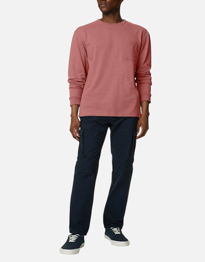 M&S Mens Long Sleeve T Shirt Pure Soft Cotton Crew Neck Oversized Fit Winter Tee